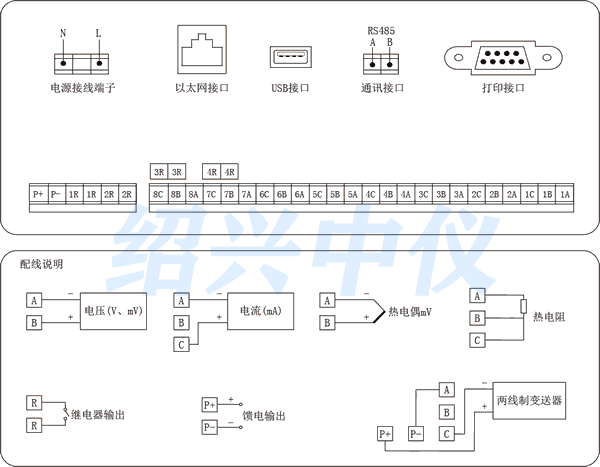 8通道無紙記錄儀接線圖